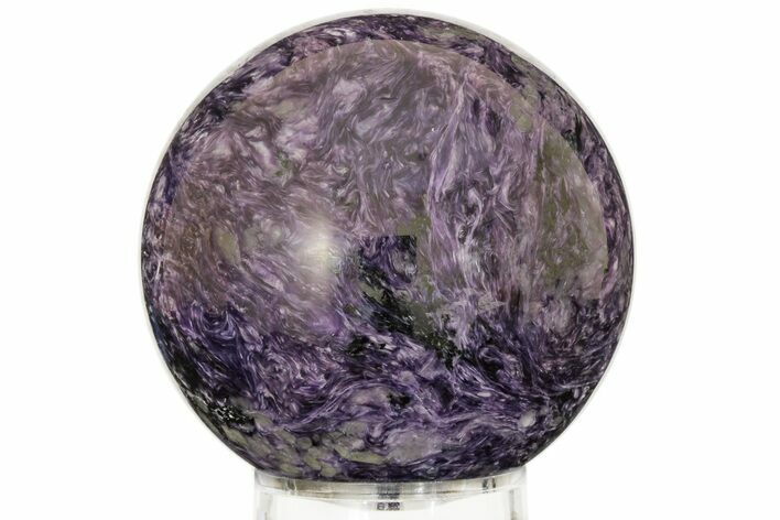 3.1" Large, Polished, Purple Charoite Sphere - Siberia